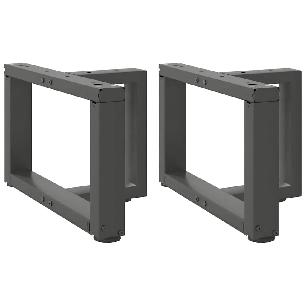 Set di 2 gambe per tavolino a forma di T 40 x 25 x 30 cm supporti robusti design moderno in acciaio antracite 02_0057276