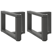 Set di 2 gambe per tavolino a forma di T 40 x 25 x 30 cm supporti robusti design moderno in acciaio antracite 02_0057276