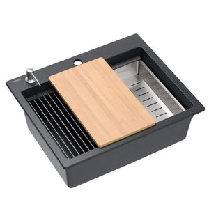 Lavello In Granito Kurt 110 Workstation Black Dotted