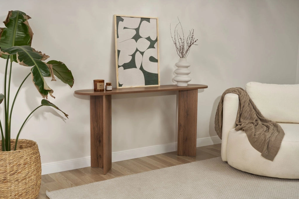 Consolle in legno "Sira" - 150 x 35 x 75 cm - Noce