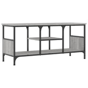 Mobile TV multimediale mensola TV credenza TV sala da pranzo soggiorno camera da letto Sonoma 100 x 35 x 45 cm legno ingegnerizzato e ferro grigio 02_0028335