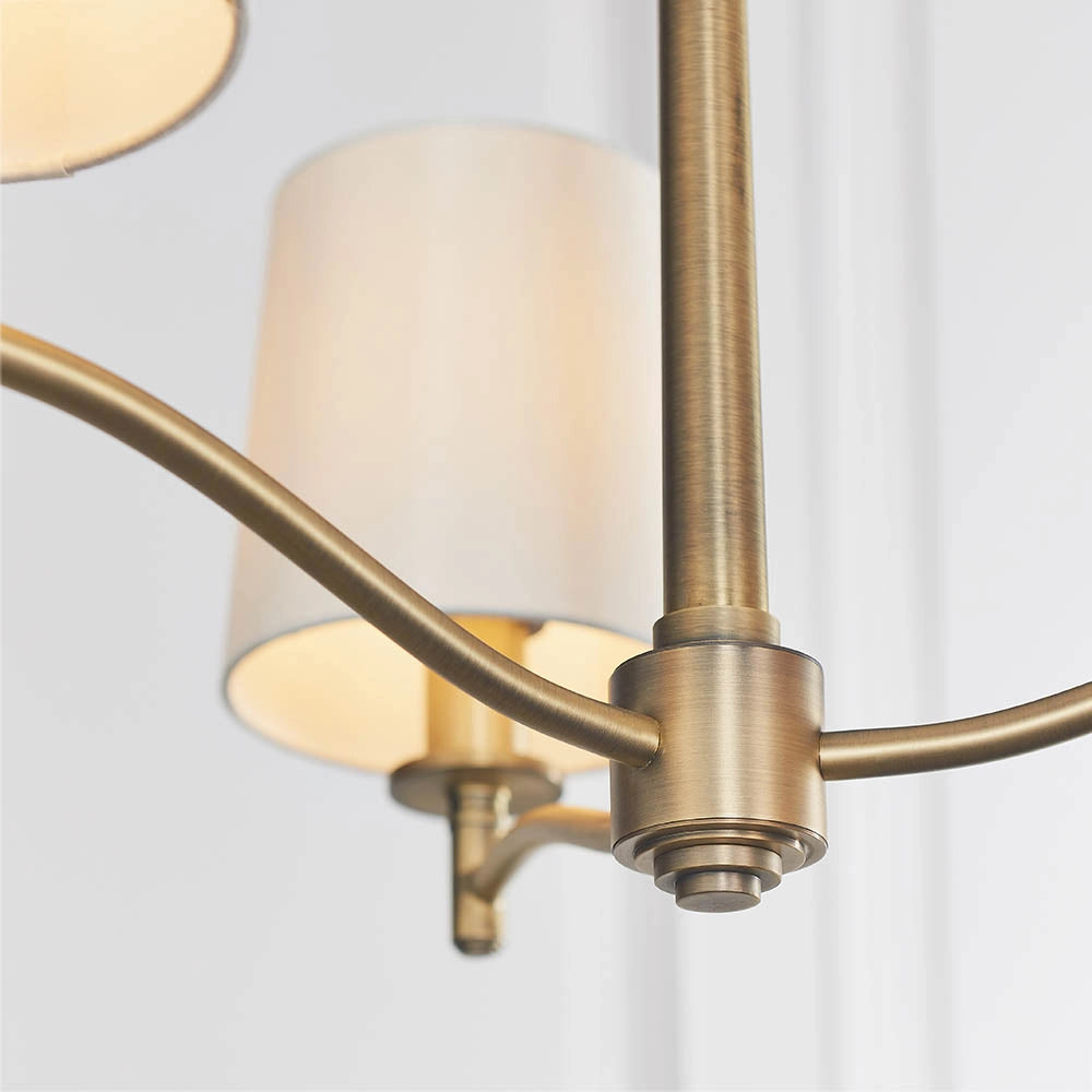 Lampadario 3 luci ottone antico opaco E14 Ortona Endon