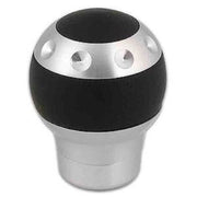 Trade Shop - Pomello Leva Cambio Alluminio Spazzolato Pelle Attacco Universale Tuning Per Auto -
