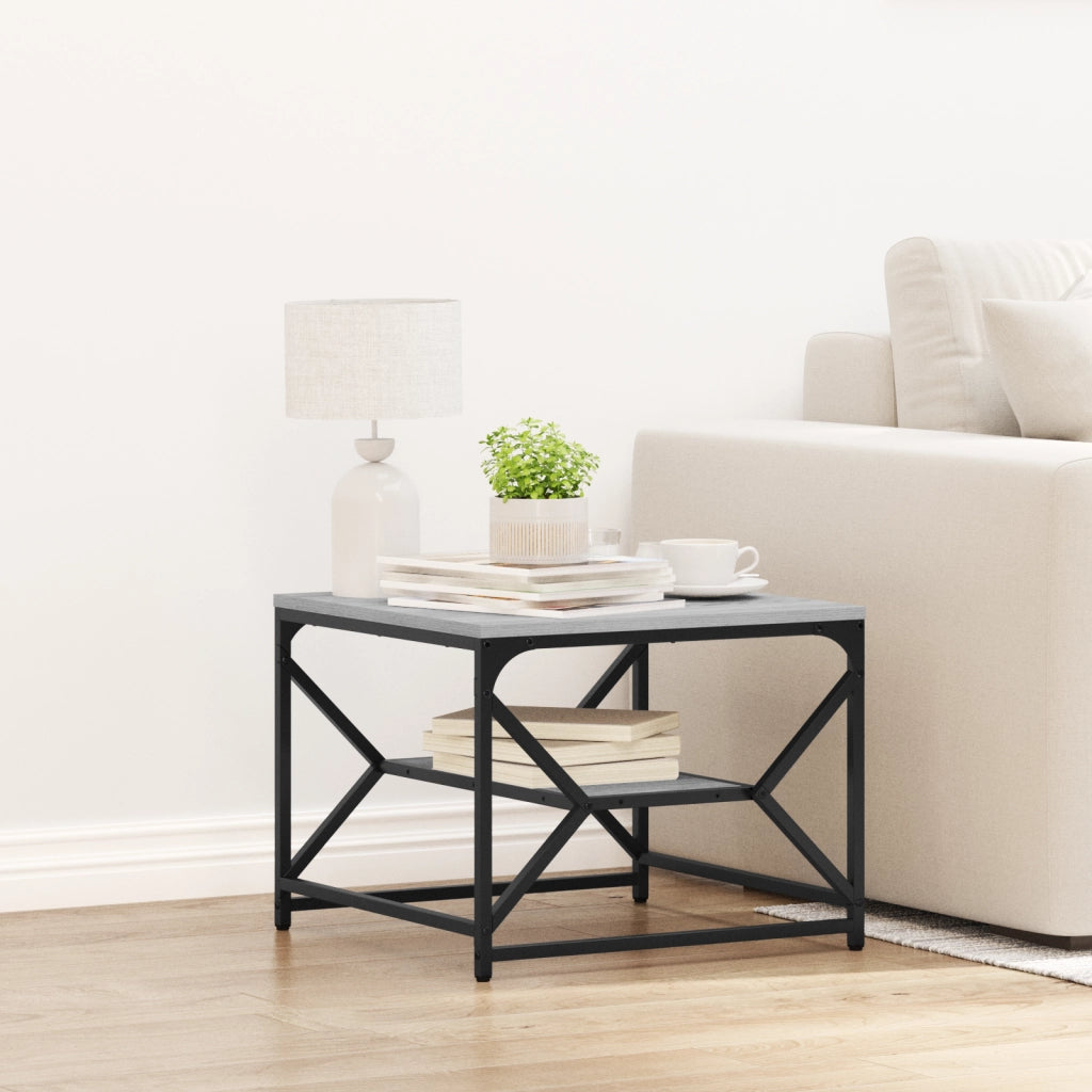 Tavolino da CaffÃ¨ con Ripiano - Grigio Sonoma - 51x50x40 cm - Fatto in Legno Ingegnerizzato