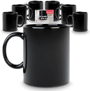 Set di tazze in ceramica nere grandi da 570ml - Set di 6 tazze per bevande calde - Tazze grandi con manico - Set di 6 tazze in ceramica nera per caffè