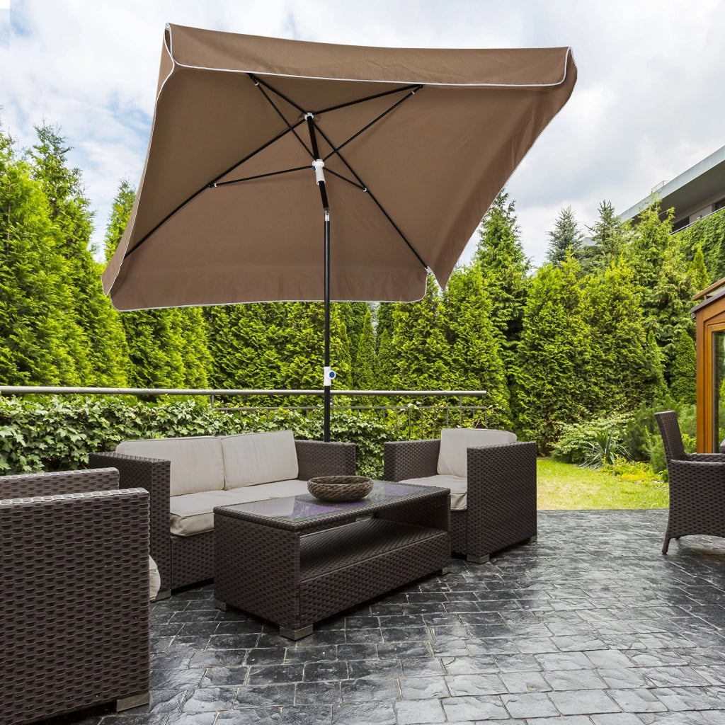 Ombrellone da Giardino Quadrato 2x2 m Regolabile ¨C Zephmum ¨C Nero Poliestere Metallo