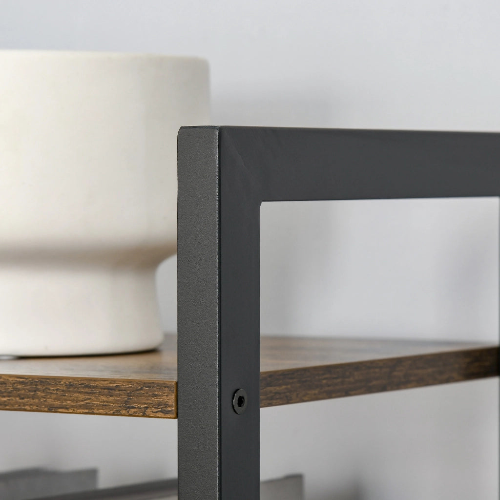 Libreria Scaffale Industriale in Legno e Acciaio ¨C zephmum ¨C 40x30x154cm Marrone