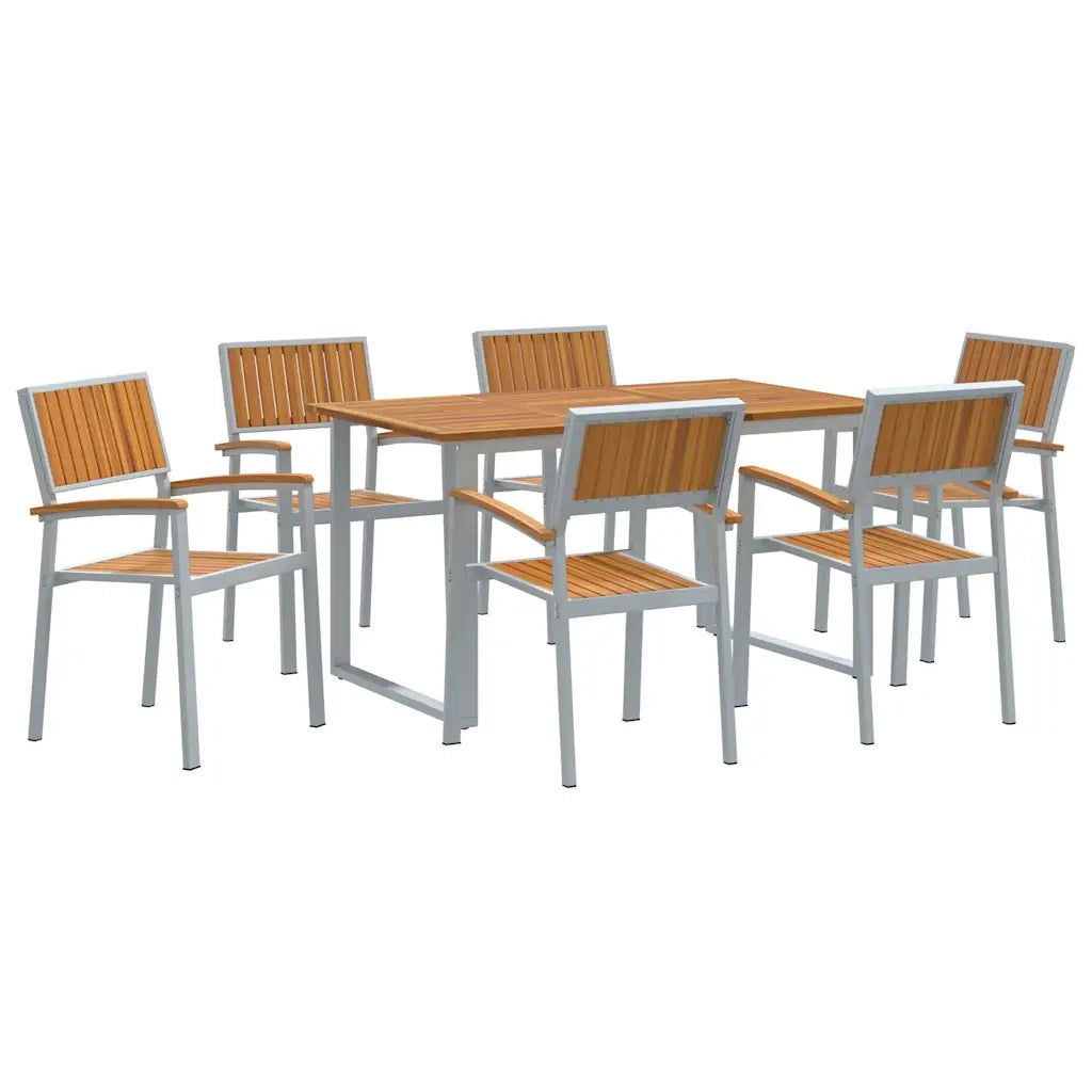 Set da Pranzo per Giardino 7 pcs Grigio 3284352