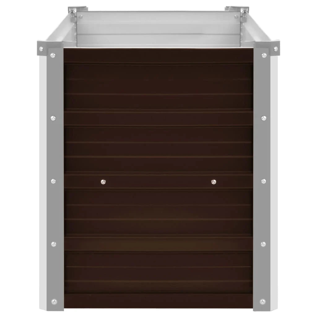 Fioriera rialzata per piante e fiori giardino 160 x 40 x 45 cm acciaio zincato marrone 02_0001216