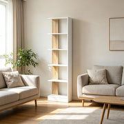 LIBRERIA Aperta 45x21x170 cm Effetto Quercia e Bianco