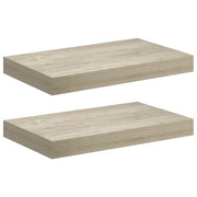 2 pz Scaffali a Parete | Ripiano a parete | Mensole a Parete Rovere 40x23x3,8 cm in MDF