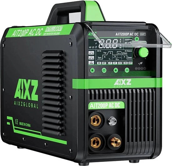 AIT200P - Apparecchio per saldatura elettrica - 200A - Protezione contro sovraccarico - Inverter IGBT pulsante HF TIG AC DC - Potenza ARC 2T-4T - Nero