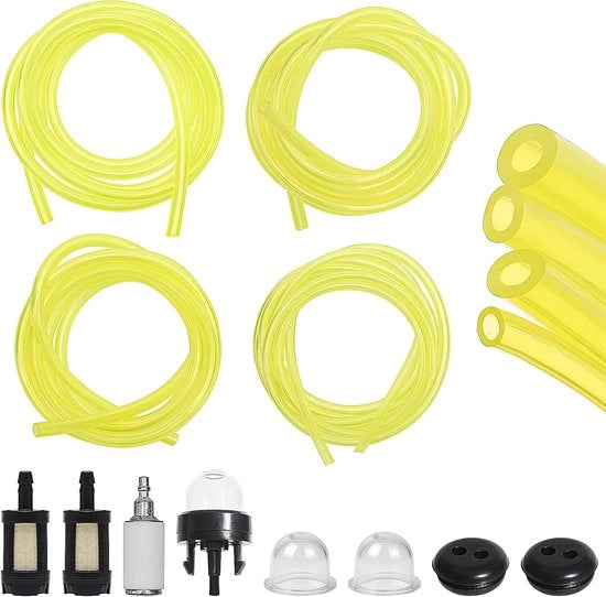 Insieme per Tagliaviti - Filtro a Benzina Universale - Filtro a Benzina - Kit di Sfiati con Sfiati e Viti - Primer per Trimmer - Motocultore - Trimmer per Cespugli - Trimmer per Alberi Alto