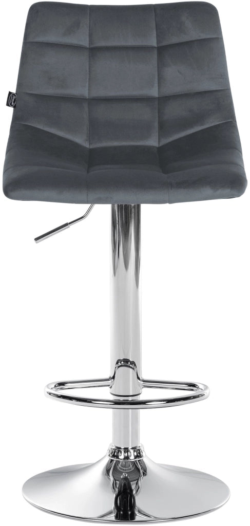 Sgabello Jerry Velvet grigio scuro,cromo