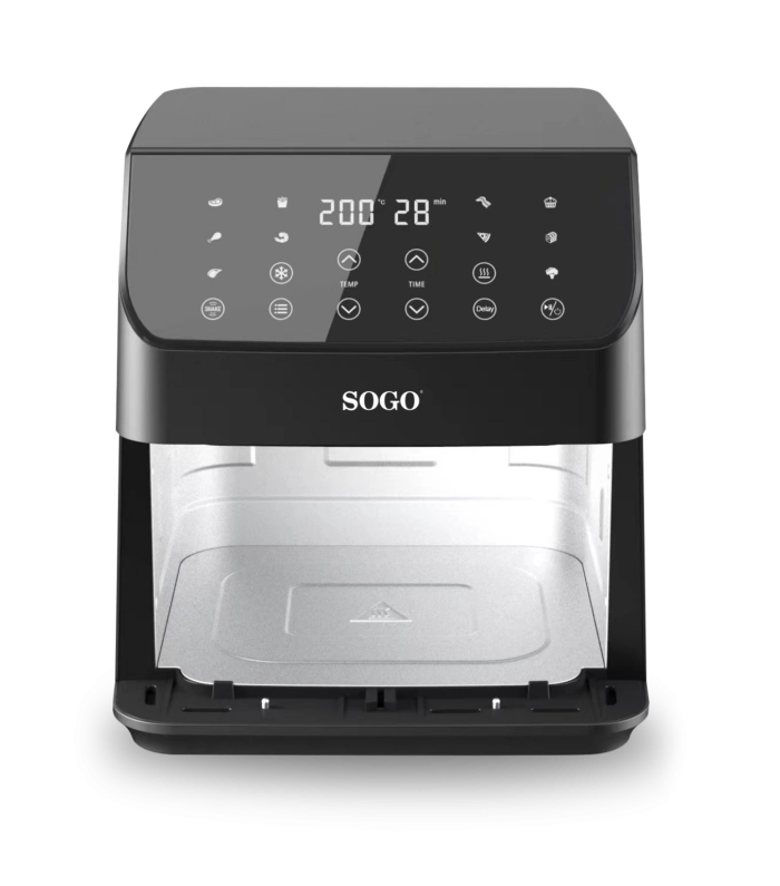 Friggitrice ad aria 6L 1700W con 12 programmi e display touch, temperatura 60-200°C e timer 60 min, senza olio - Sogo