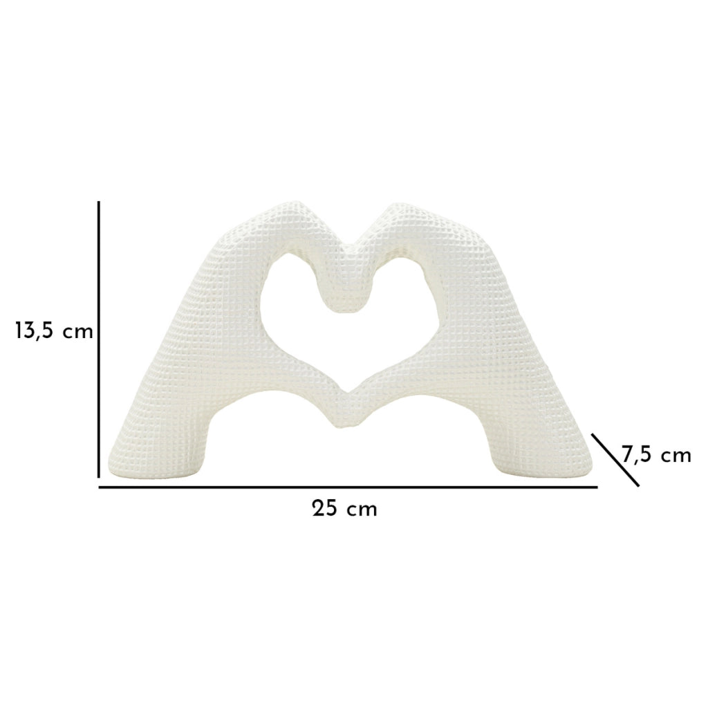 Scultura Mani, Bianco, Poliresina, 13,5x25x7,5 cm