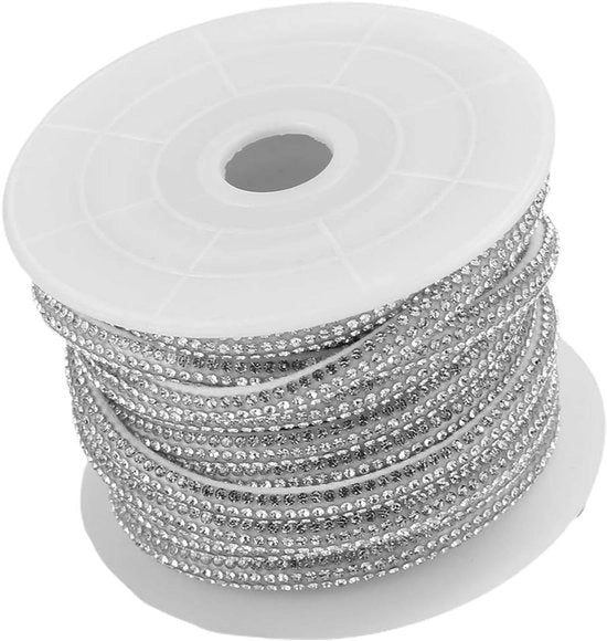 Cinturino di decorazione per abiti con cristalli di diamante e nastri in metallo argentato per uso DIY