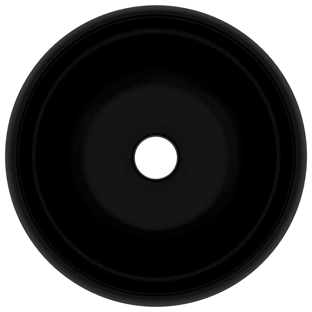 Lavandino Lusso Rotondo Nero Opaco 40x15 cm in Ceramica 147008