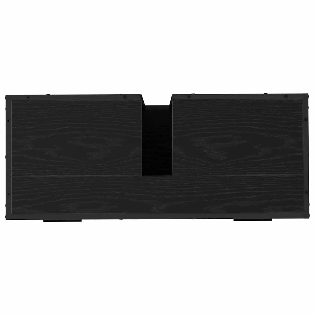 Set di mobili per il bagno 3 pcs Rovere Nero Legno multistrato 3402383