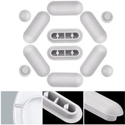 Demper per toilet zitting, buffer in plastica, 8 schijven, 4 placchette superiori, supporti per placcare e per toilette