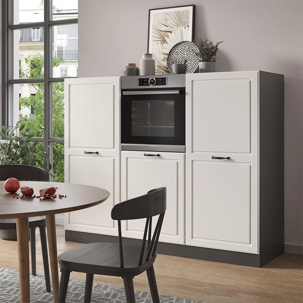 Cucine componibili piccole R-Line Bianco rustico/Antracite 180 cm senza piano di lavoro Vicco