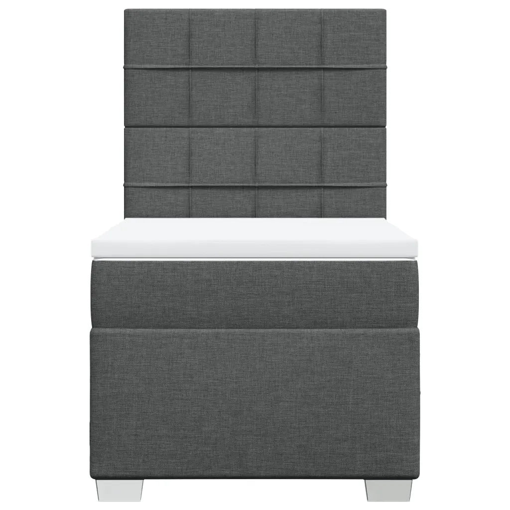 Giroletto a Molle con Materasso Grigio Scuro 80x200 cm Tessuto 3290316