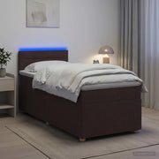 Letto box spring con materasso Marrone Scuro 80 x 200 cm 3452285