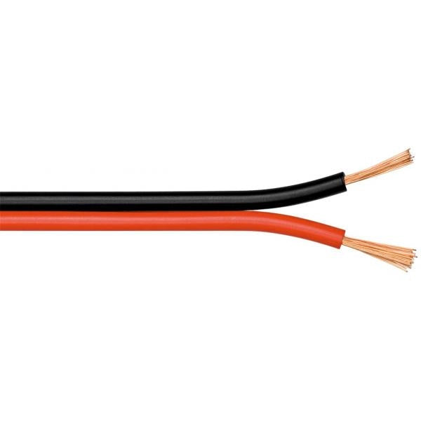 Cavo Audio per diffusori acustici Nero/rosso 1,5 mm matassa 100mt