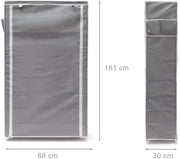 Scarpiera/scaffale in tessuto con chiusura a cerniera 161 cm grigio 13_0001642