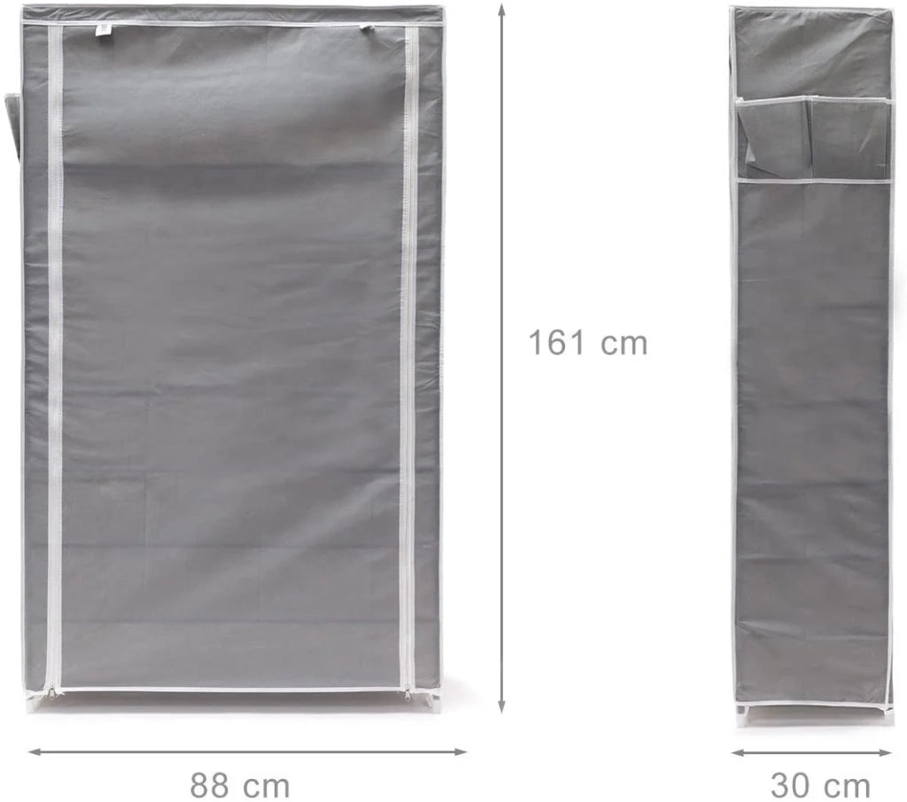 Scarpiera/scaffale in tessuto con chiusura a cerniera 161 cm grigio 13_0001642