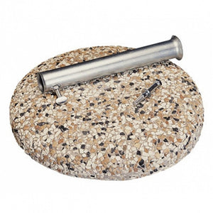 Base per Ombrellone da Giardino Kg 15 con Tubo Ø38 mm in Acciaio Grigio
