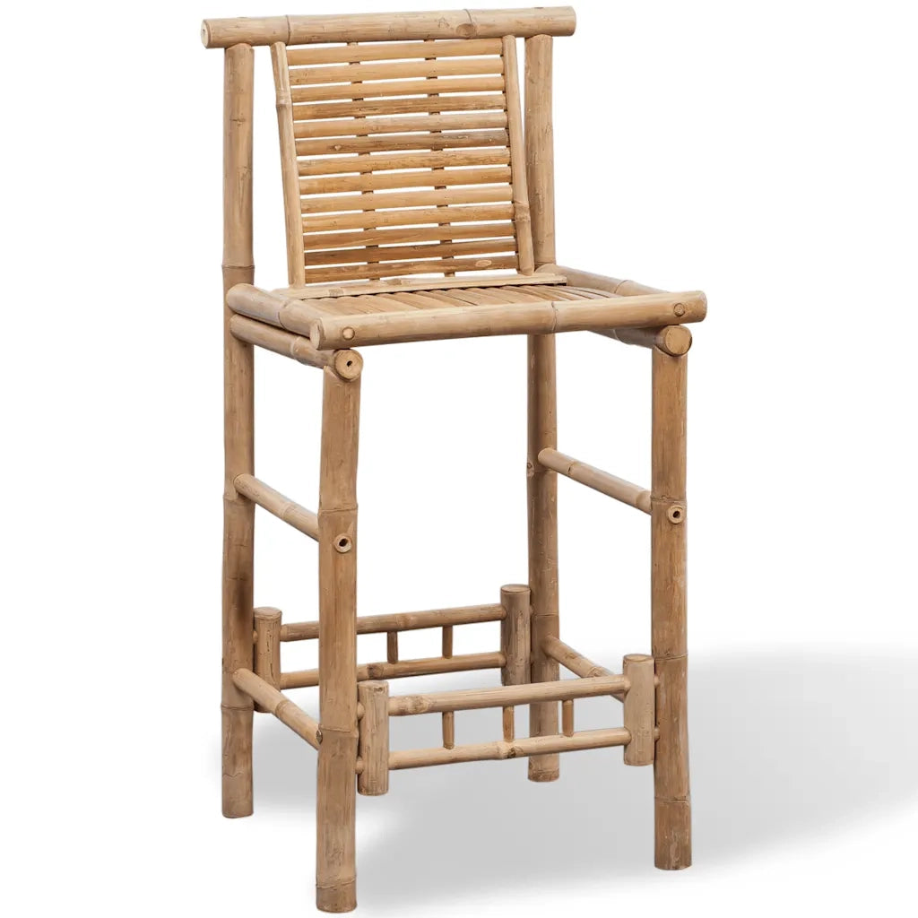Sgabelli da Bar 2 pz in Legno di BambÃ¹ cod mxl 72886