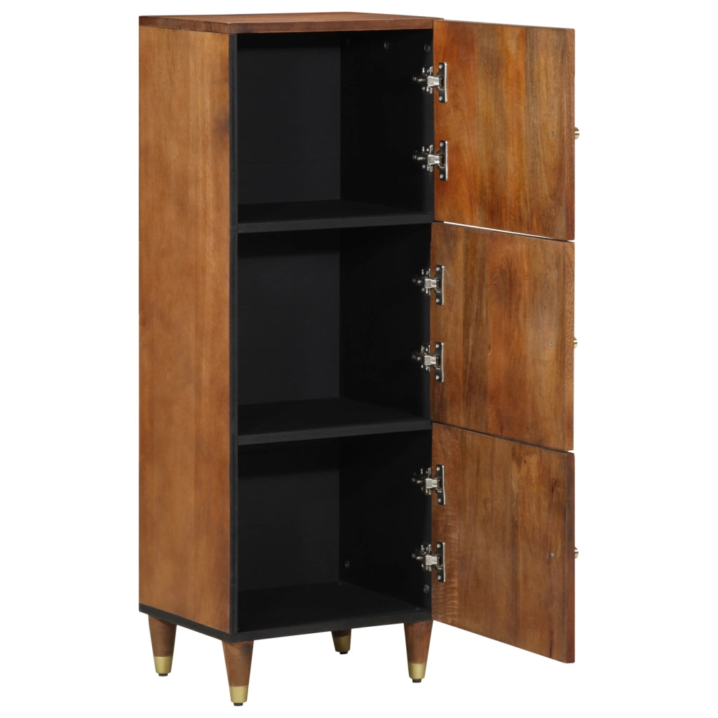 Credenza alta Miele con accenti oro Legno massello di mango