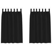 Tende Oscuranti | Tende Blackout con Anelli 2 pz Nero 175 x 140 cm Poliestere