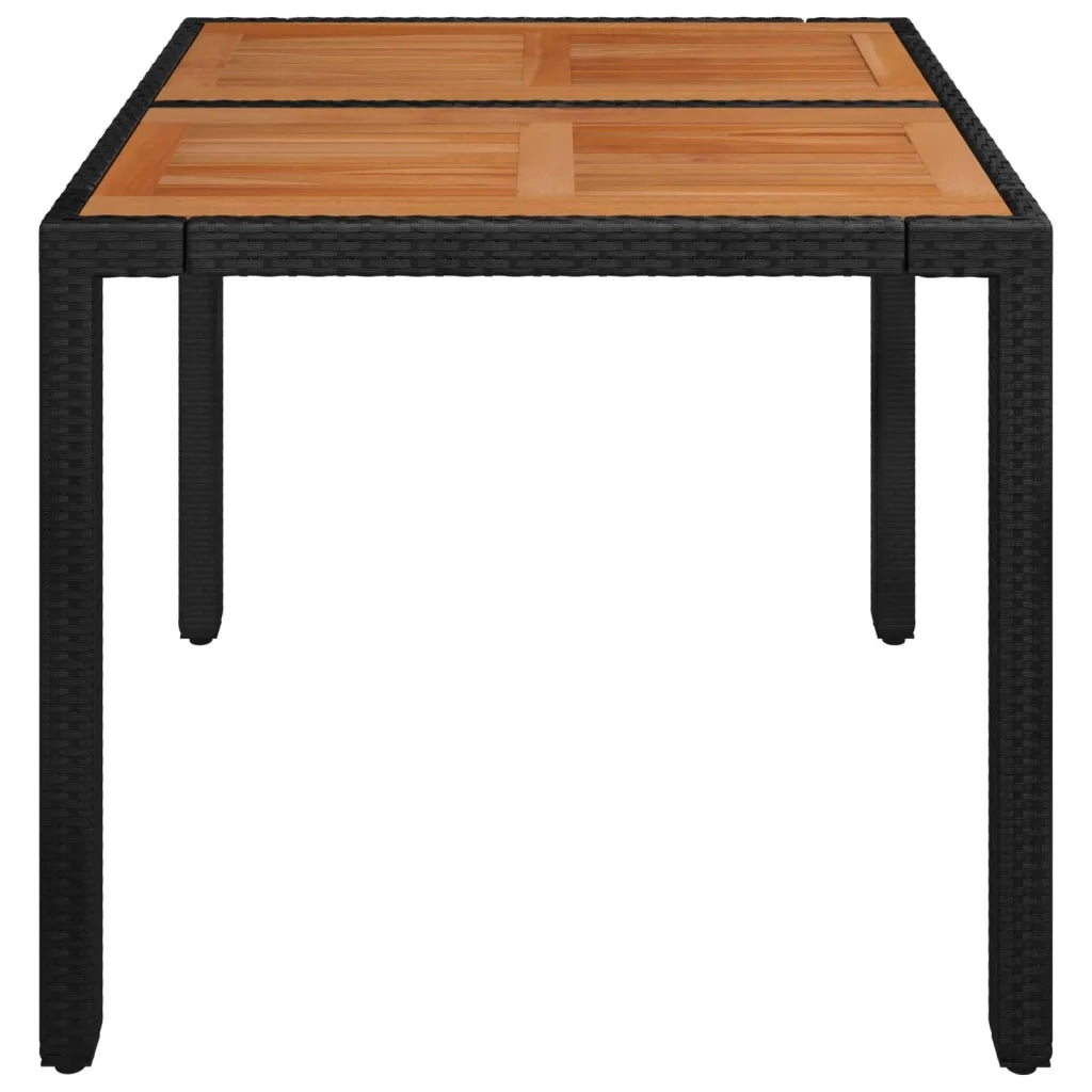 Tavolo da Giardino Piano in Legno Nero 90x90x75 cm Polyrattan cod mxl 34361