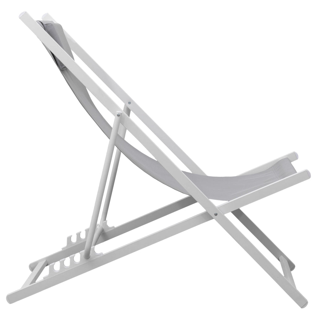 Set di 2 sedie CYPRUS - struttura in textilene grigio/bianco