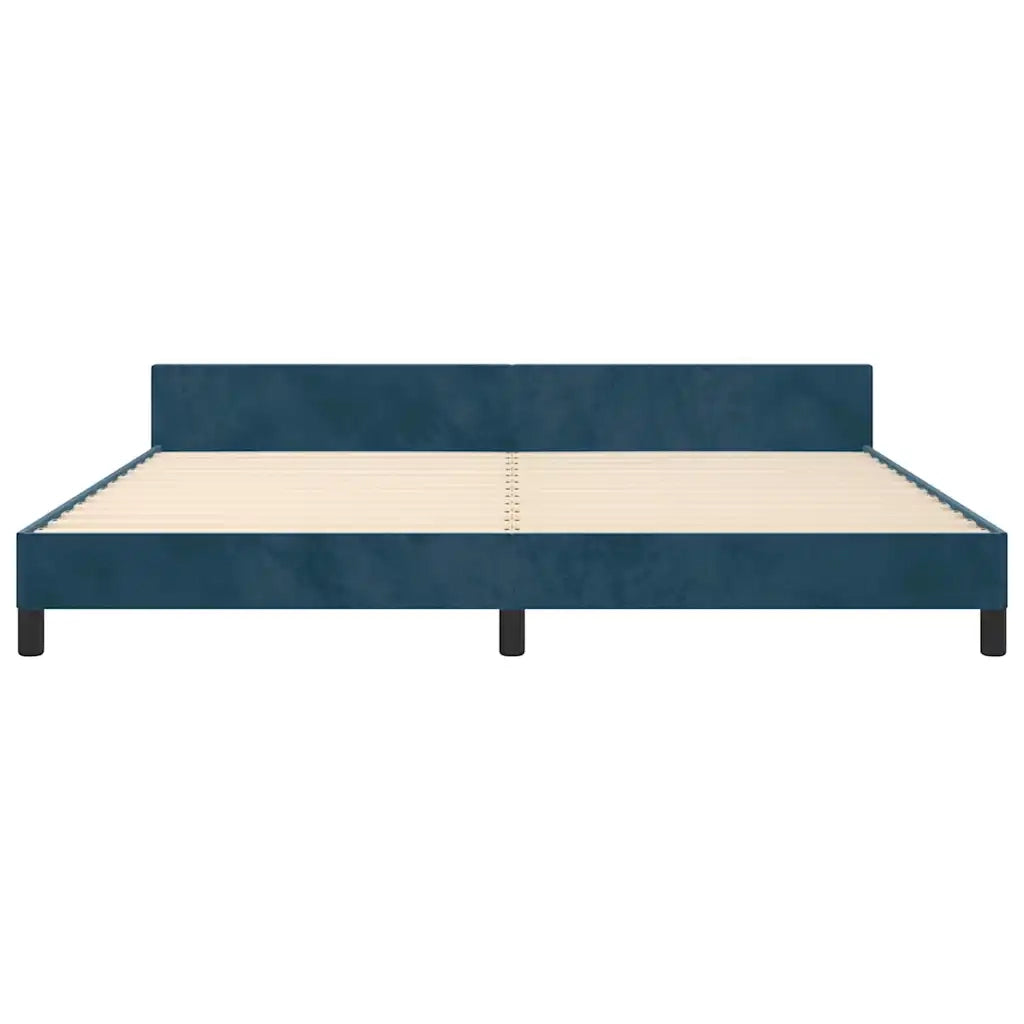 Giroletto senza Materasso Blu Scuro 200x200 cm in Velluto 3125718
