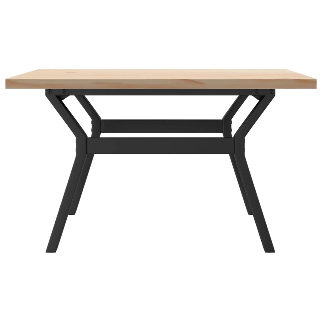Tavolino Salotto Telaio a Y 80x80x45,5cm Legno Pino e Acciaio
