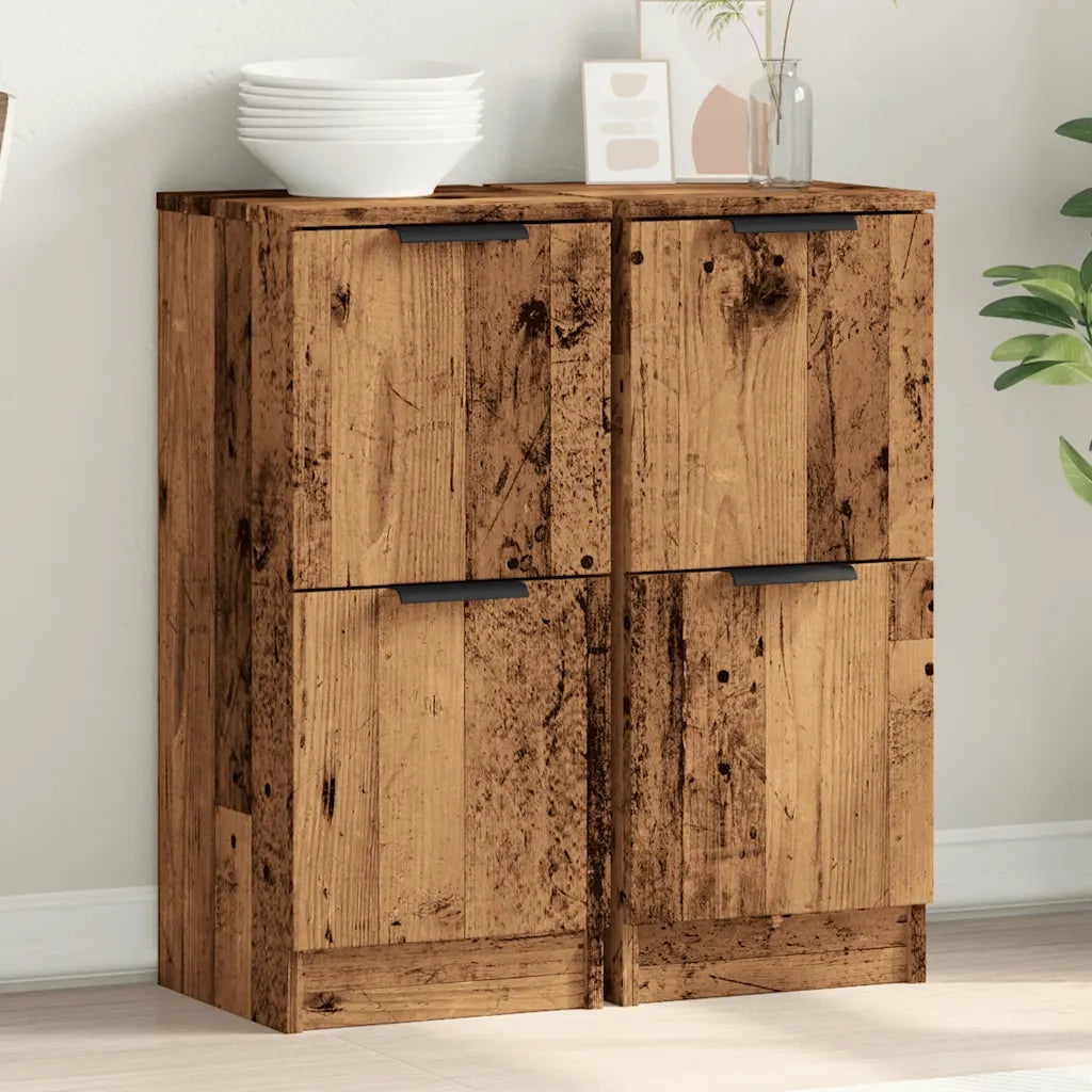 Credenze 2 pz Legno Antico 30x30x70 cm in Legno Multistrato