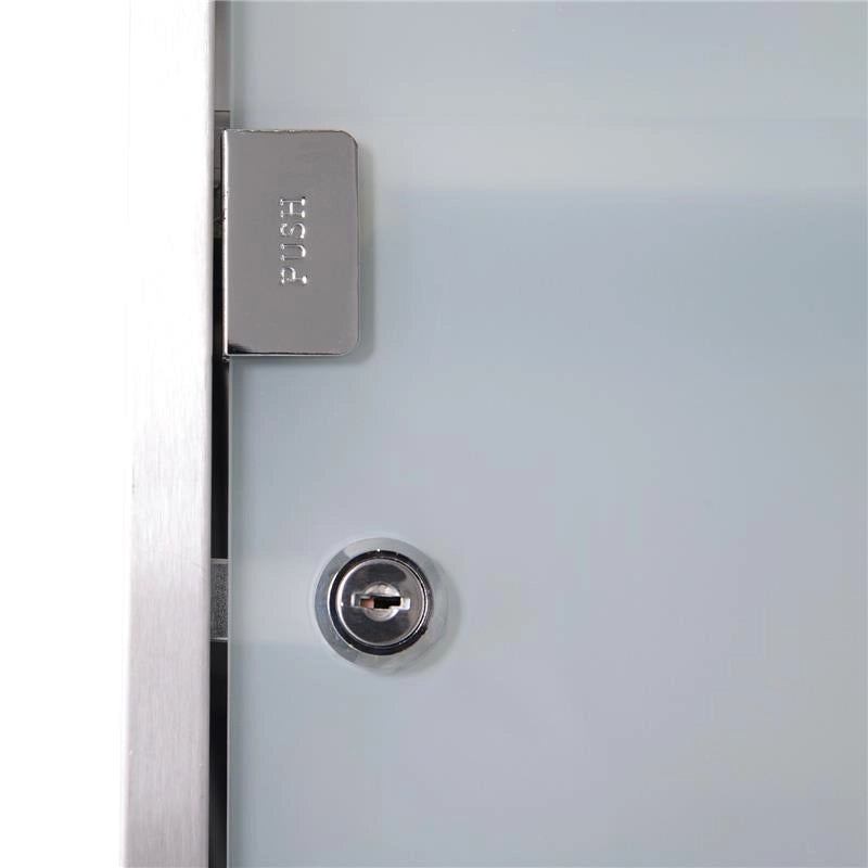 ARMADIETTO PORTA MEDICINALI IN VETRO IN ACCIAIO PORTA E 2 CHIAVI PRONTO SOCCORSO CASSETTA MEDICINE 48X25CM