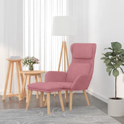 Poltrona Relax con Poggiapiedi Rosa in Velluto 3097824