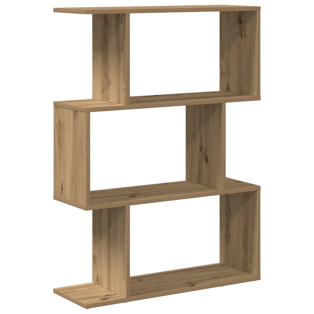 Libreria 3 Ripiani Rovere Artigianale 70x24x97 cm Truciolato 858119