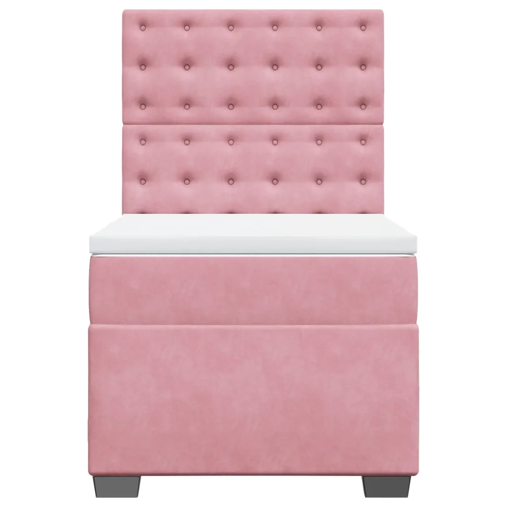 Giroletto a Molle con Materasso Rosa 80x200 cm in Velluto