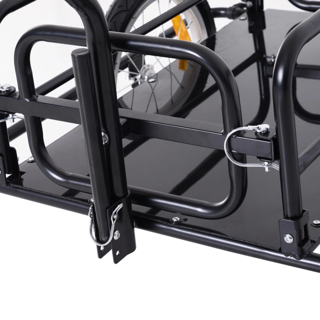 Carrello Rimorchio per Bicicletta Nero 156x72x82 cm