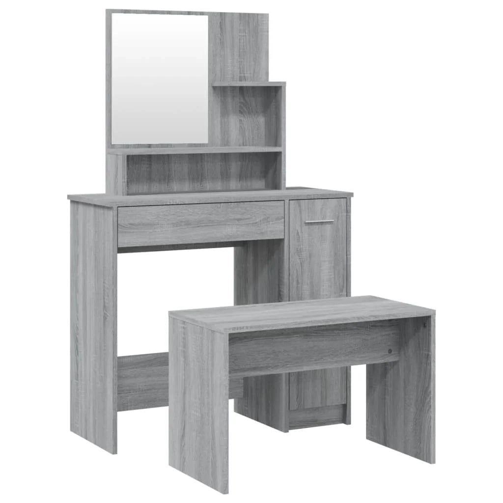Toeletta tavolo da trucco di design mobili per camera da letto 86,5 x 35 x 136 cm grigio 02_0006342