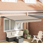 Tenda retrattile-Tenda parasole per balcone Beige 300 x 250 cm Poliestere e Acciaio