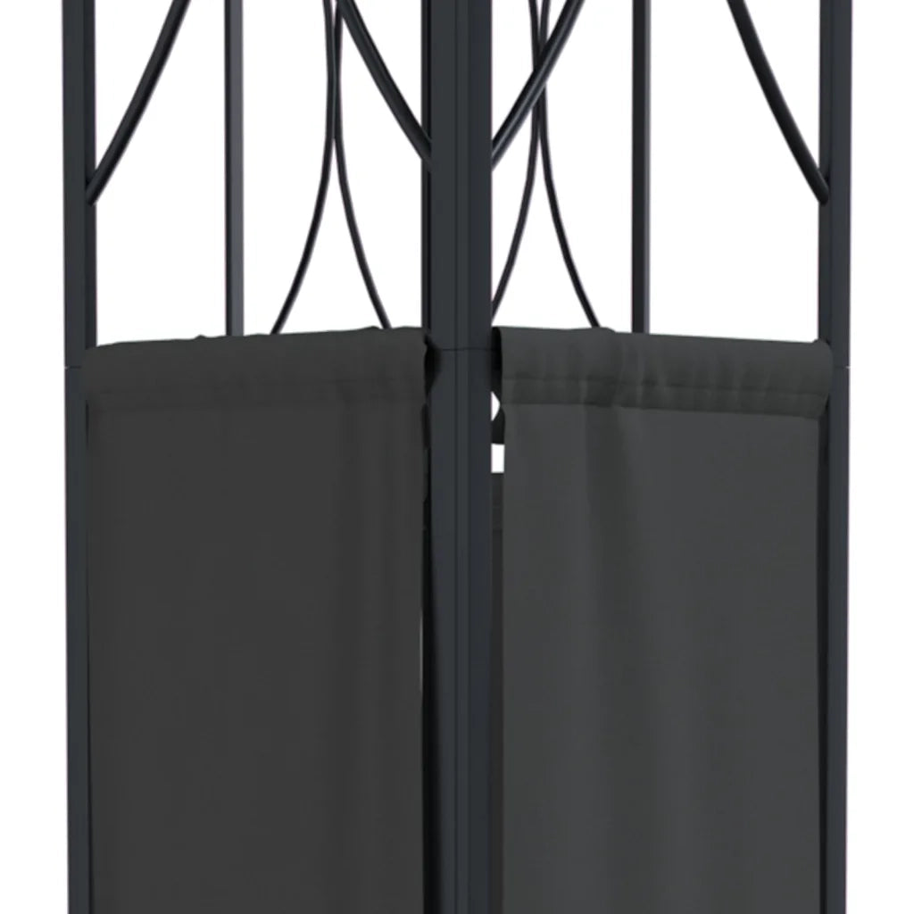 Gazebo con Tetto Antracite 400x300x270 cm Acciaio 360142
