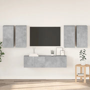 Set Porta TV 6 pz Grigio Cemento in Truciolato  cod mxl 35573