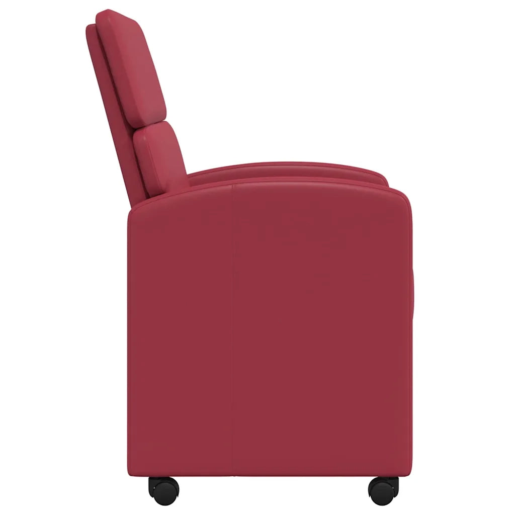 Sedie da Pranzo con Ruote 2 pcs Rosso vino 58 x 65 x 98 cm