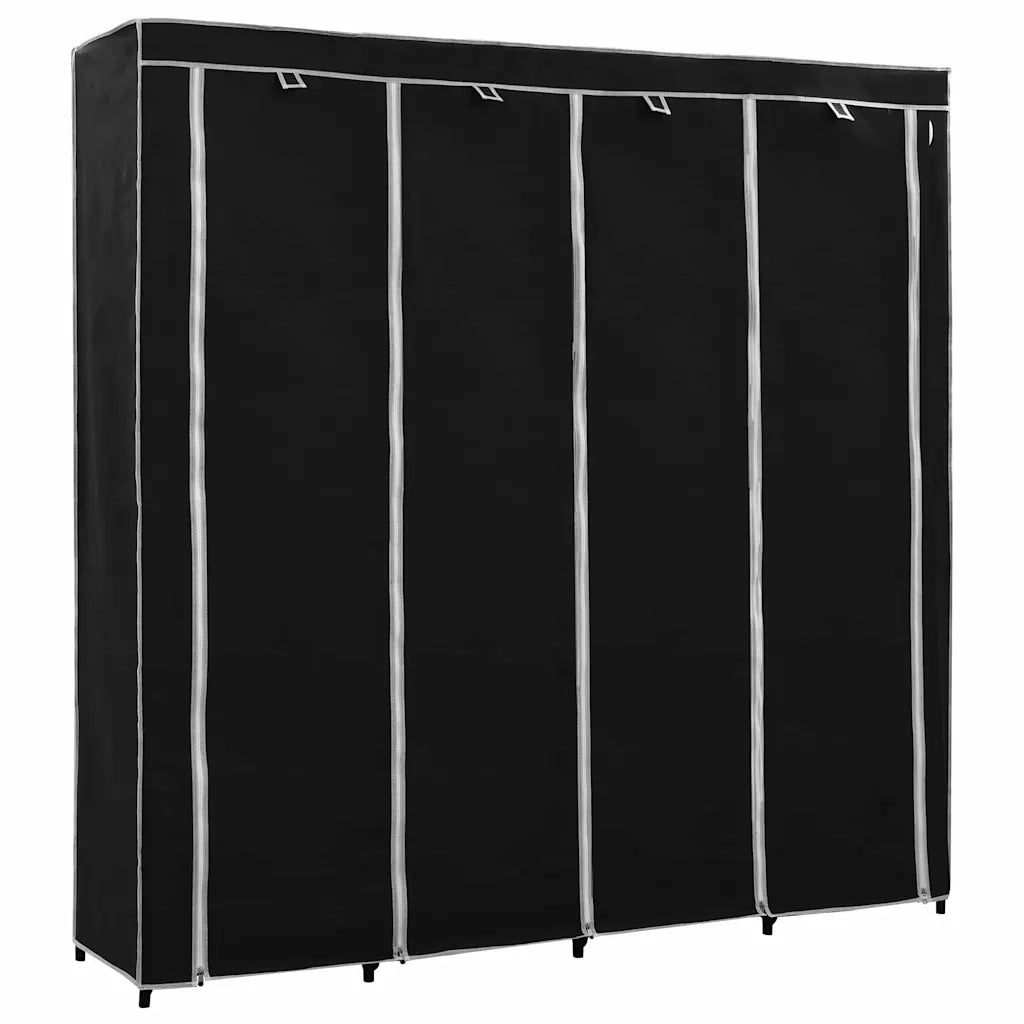 Guardaroba con 4 Scomparti Nero 175x45x170 cm cod mxl 66121